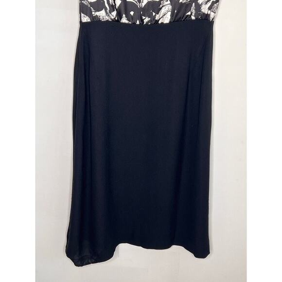 L.K. Bennett Silk Floral Cap Sleeve Cocktail Dress Black/White Women's Size 6 - Picture 11 of 12